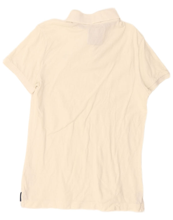 Camisa polo masculina Abercrombie & Fitch grande de algodão branco