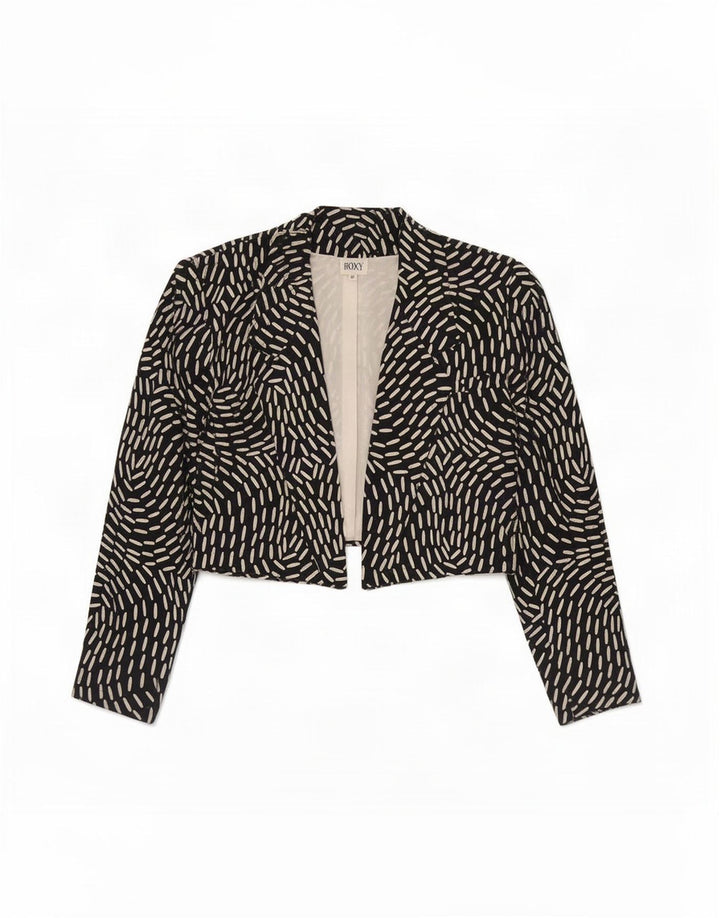 Jaqueta Bolero feminina Roxy com padrão abstrato EU 40 seda preta média