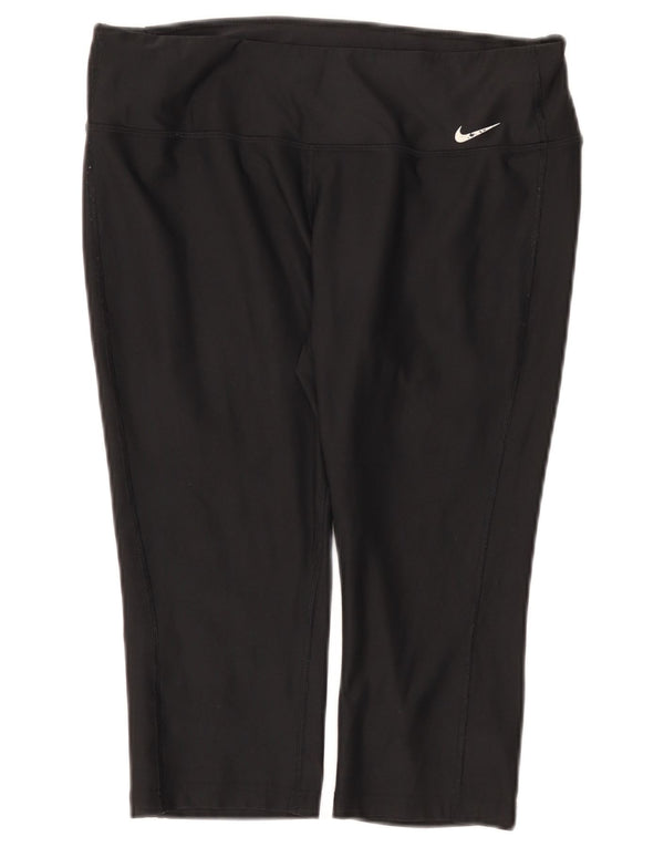 Nike Womens Capri Leggings UK 14 Grande Preto Poliéster Esportes