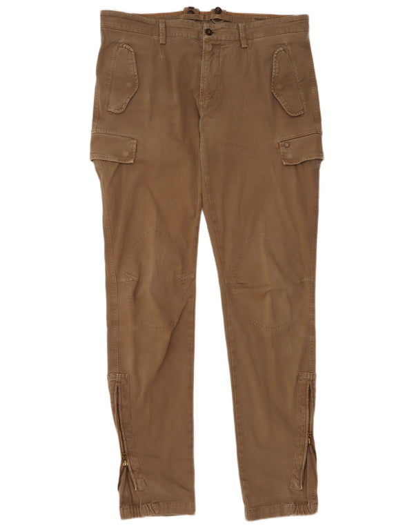 Calça cargo masculina slim da Mason EU 52 XL W36 L33 algodão bege