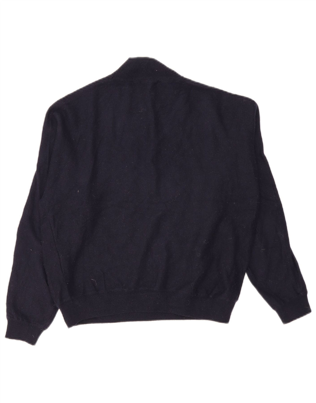 Suéter feminino Zara com gola tartaruga Reino Unido 14 médio azul marinho nylon