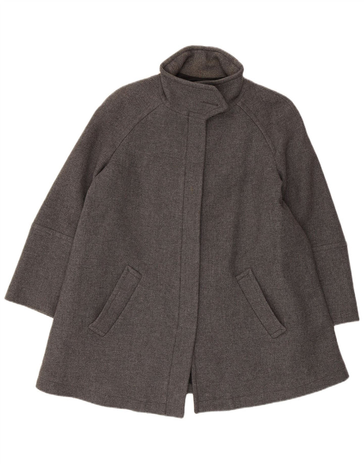 Sobretudo feminino Zara UK 16 grande lã cinza