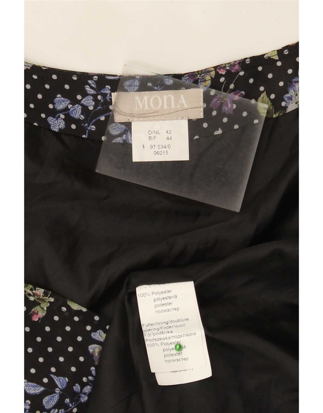 Vestido feminino Mona A-Line EU 42 grande poliéster floral multicolorido