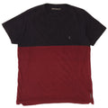 Camiseta masculina FRENCH CONNECTION grande bloco colorido Borgonha