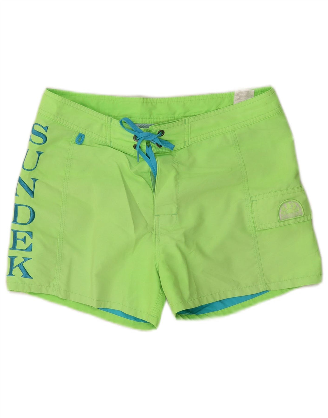Sundek Mens Graphic Natação Shorts Poliéster Verde Médio