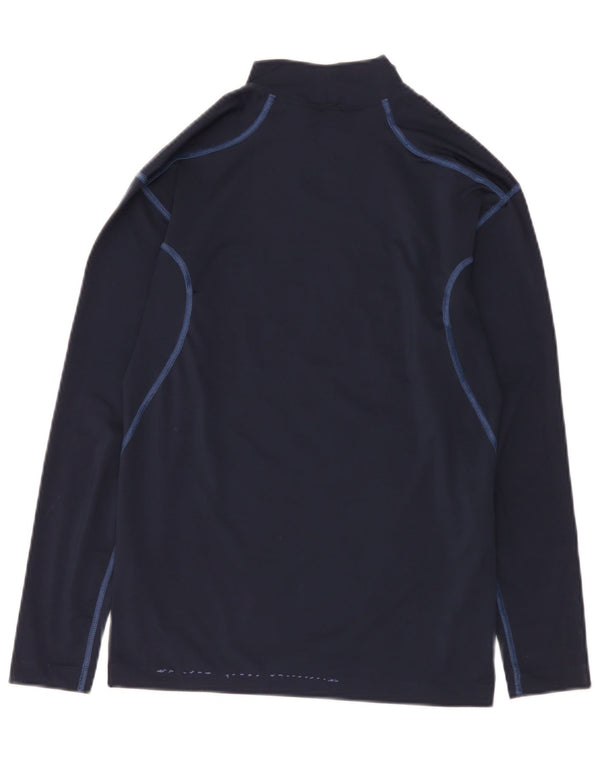 Nike Mens Dri Fit Top Manga Longa Reino Unido 42/44 Grande Azul Marinho Poliéster