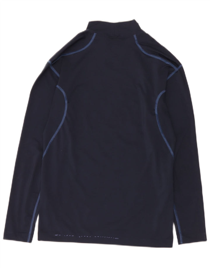 Nike Mens Dri Fit Top Manga Longa Reino Unido 42/44 Grande Azul Marinho Poliéster