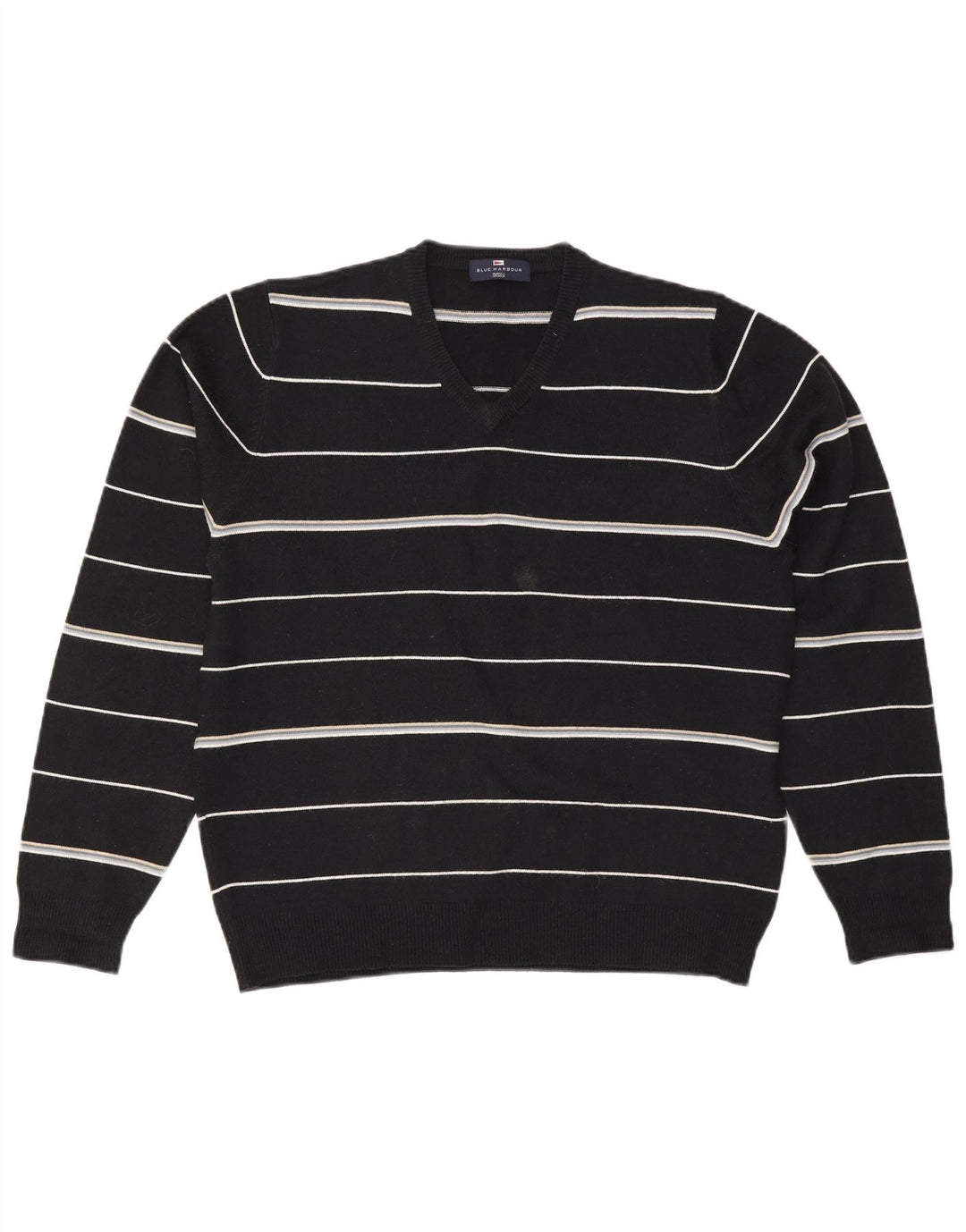 Suéter masculino Marks & Spencer Blue Harbor com decote em V azul marinho médio