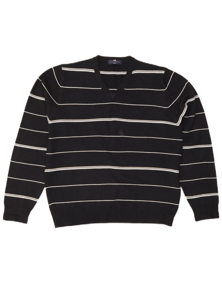 Suéter masculino Marks & Spencer Blue Harbor com decote em V azul marinho médio