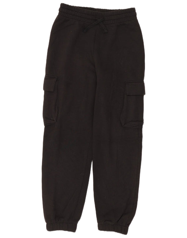Calça esportiva feminina Zara Cargo Joggers UK 10 pequeno algodão preto