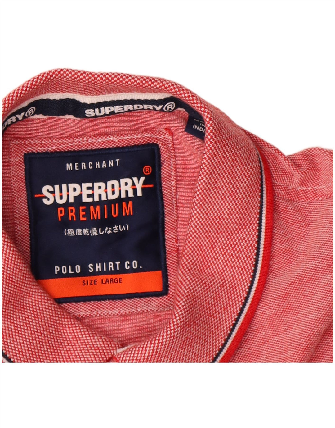 Camisa polo masculina Superdry grande algodão manchado vermelho