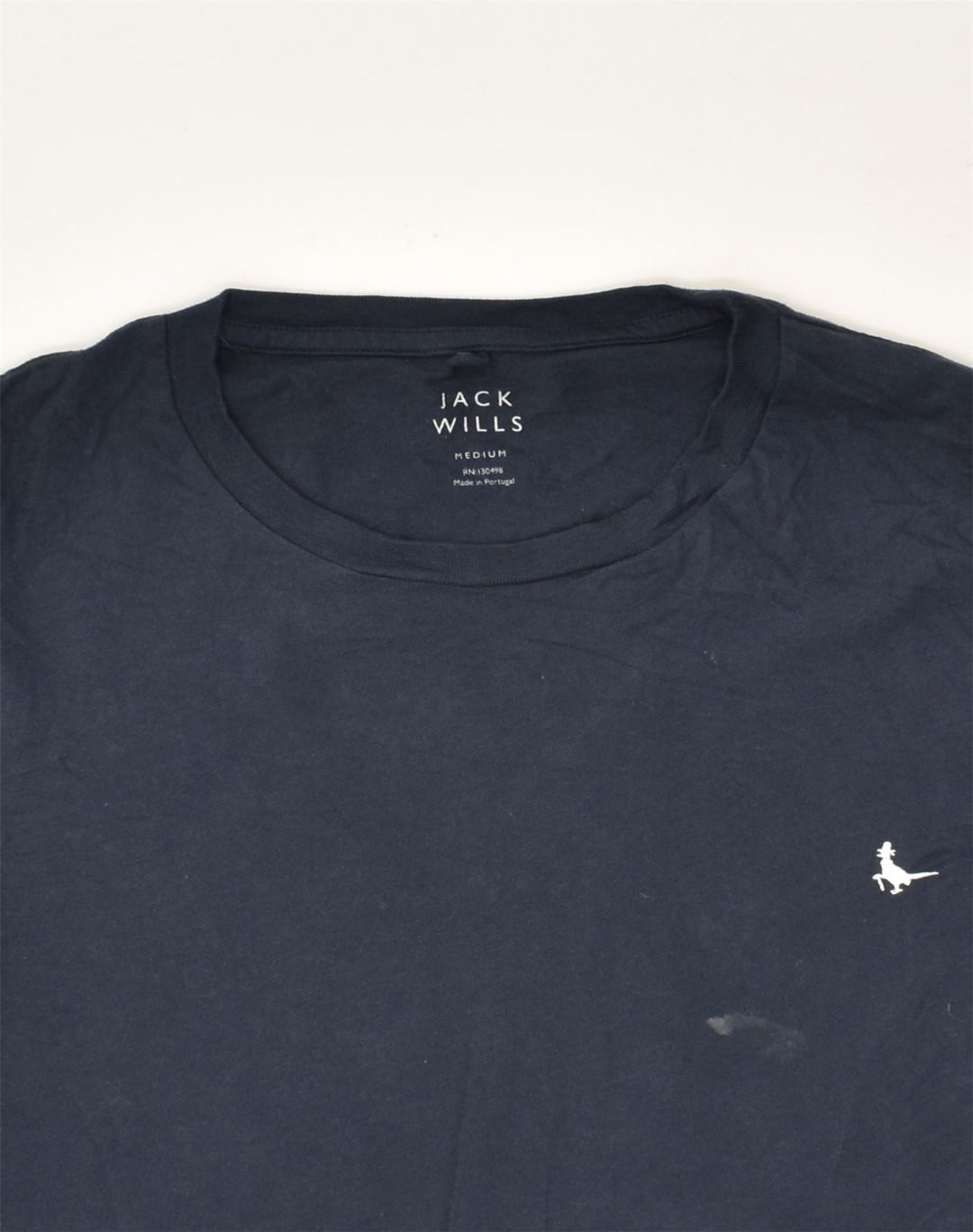 JACK WILLS Mens T-Shirt Top Medium Navy Blue Cotton | Vintage Jack Wills | Thrift | Second-Hand Jack Wills | Used Clothing | Messina Hembry 