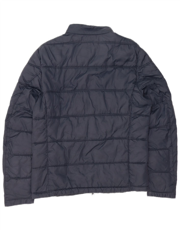 BARBOUR Mens Tartan Padded Jacket UK 38 Medium Navy Blue