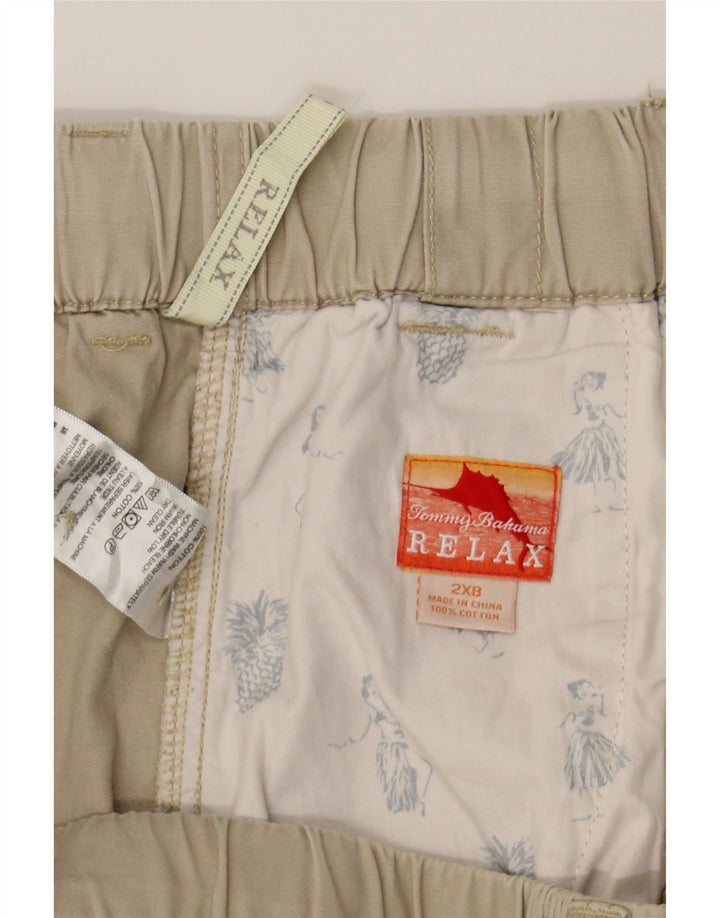 VINTAGE Mens Relaxed Fit Cargo Shorts 2XL W48 Beige Cotton Vintage Vintage and Second-Hand Vintage from Messina Hembry 