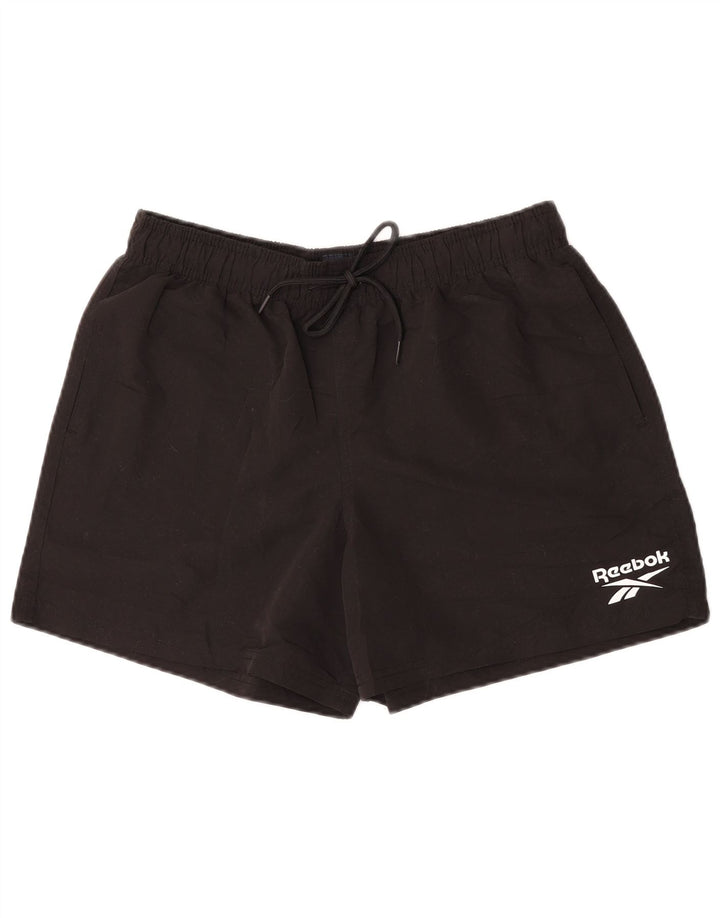 Shorts esportivos masculinos Reebok médio preto poliéster