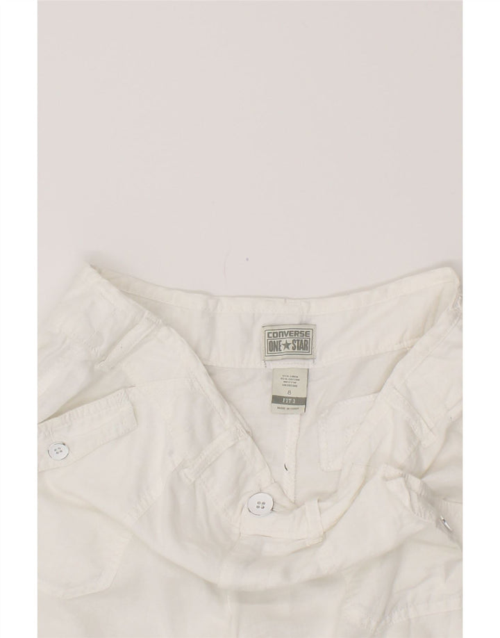 Shorts feminino casual CONVERSE US 8 médio W34 linho branco