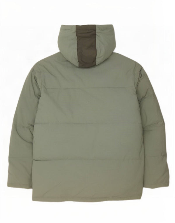 Jaqueta masculina Fila acolchoada com capuz UK 44 2XL verde colorblock poliamida