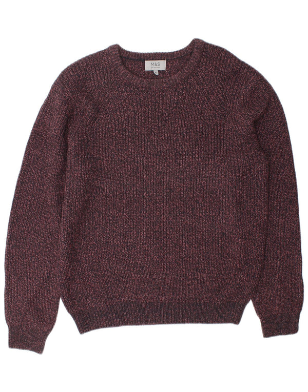 Suéter masculino Marks & Spencer com gola redonda XL Borgonha Acrílico