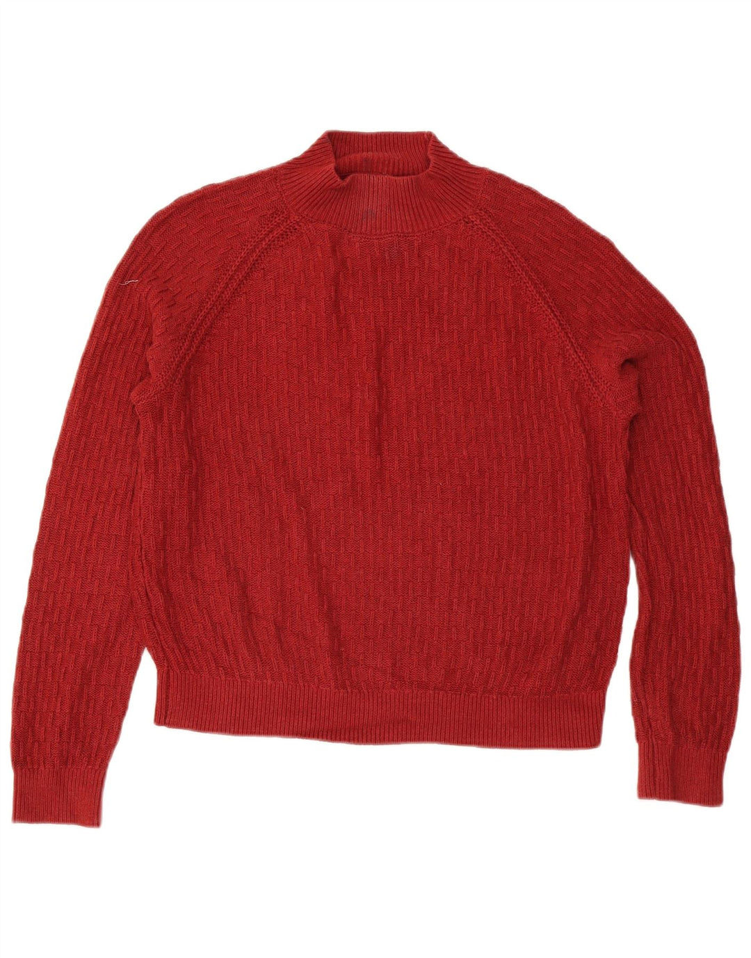 Suéter feminino Fat Face solto com gola tartaruga Reino Unido 12 vermelho médio