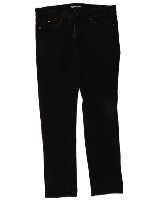 Calça jeans reta masculina Gas W34 L29 algodão preto