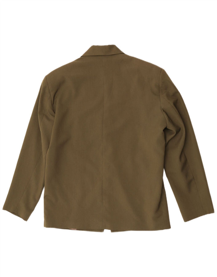 Jaqueta Blazer Masculina Vintage com 1 Botão Reino Unido 38 Poliéster Cáqui Médio