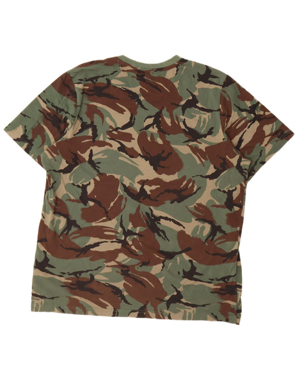 Adidas Mens Graphic T-Shirt Top XL Cáqui Algodão Camuflado