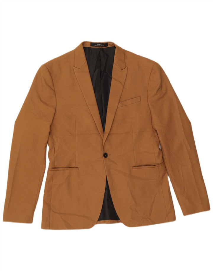 Jaqueta blazer masculina Zara com 1 botão EU 52 grande marrom