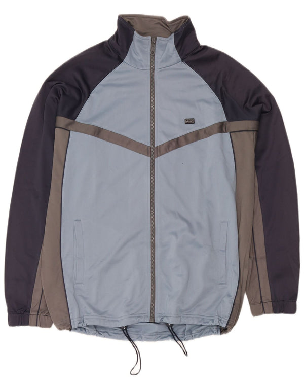Asics Mens Regular Fit Tracksuit Top Jacket Médio Azul Colourblock Sports