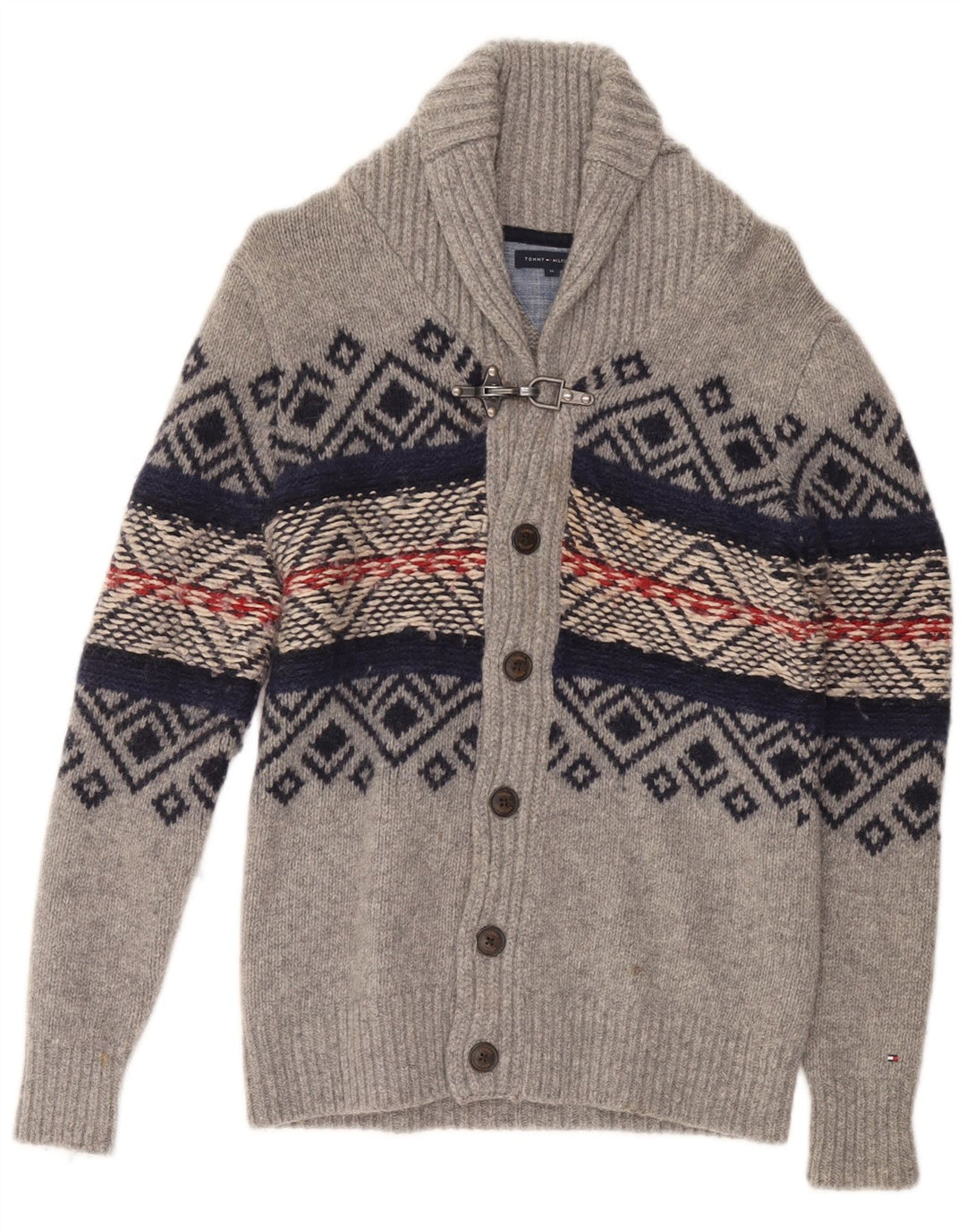 Suéter cardigã masculino TOMMY HILFIGER 15-16 anos cinza Fair Isle