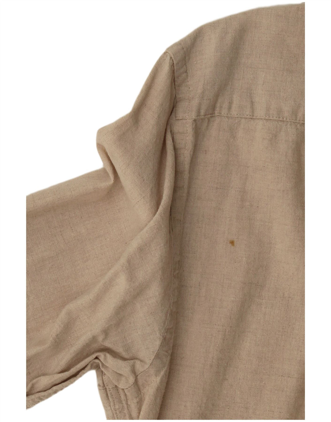 Camisa masculina Zara Slim Fit linho bege médio