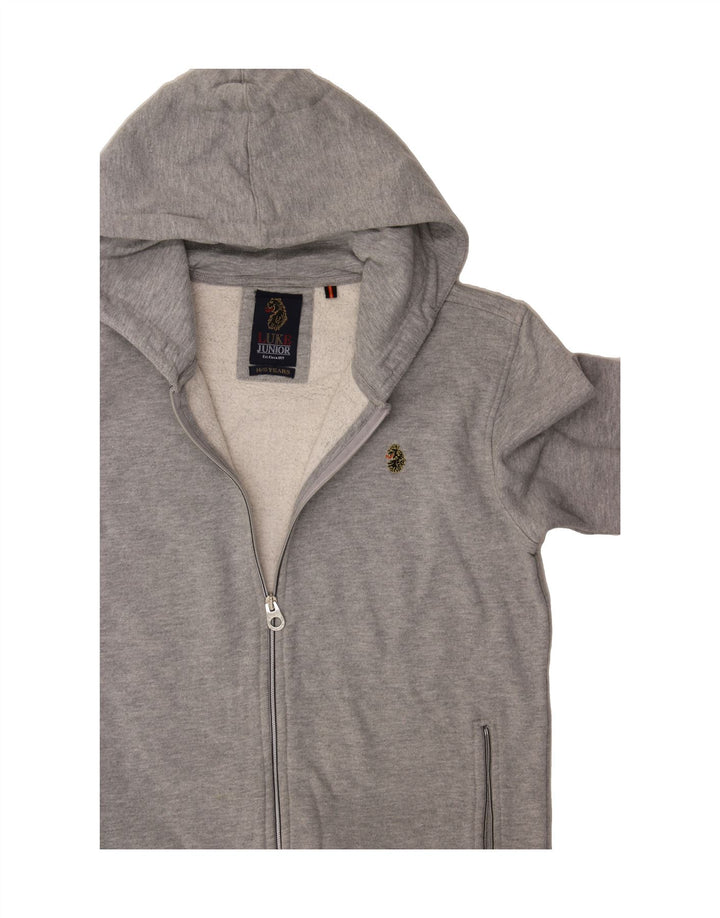 LUKE 1977 Boys Zip Hoodie Sweater 14-15 Years Grey Cotton Vintage Luke 1977 and Second-Hand Luke 1977 from Messina Hembry 