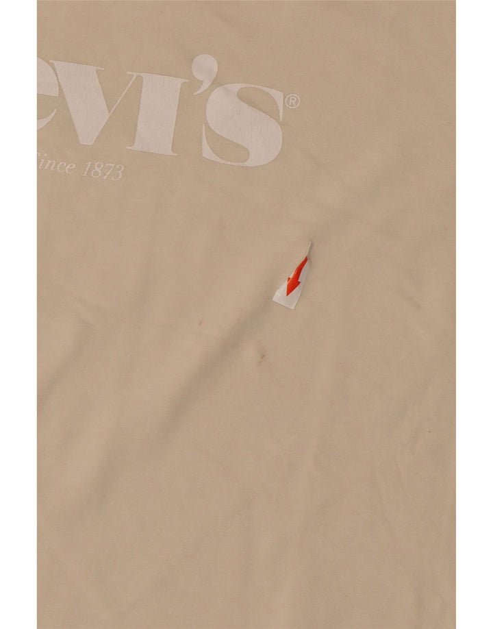 Camiseta feminina gráfica Levi's Top grande algodão bege