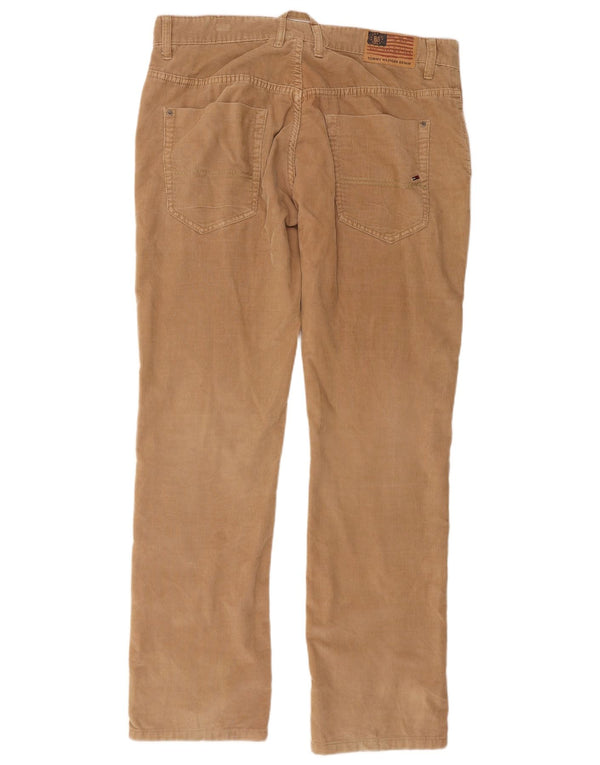 Calça masculina reta de veludo Tommy Hilfiger W36 L34 algodão bege