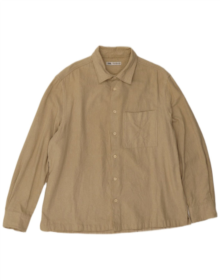 Zara Camisa Masculina XL Bege