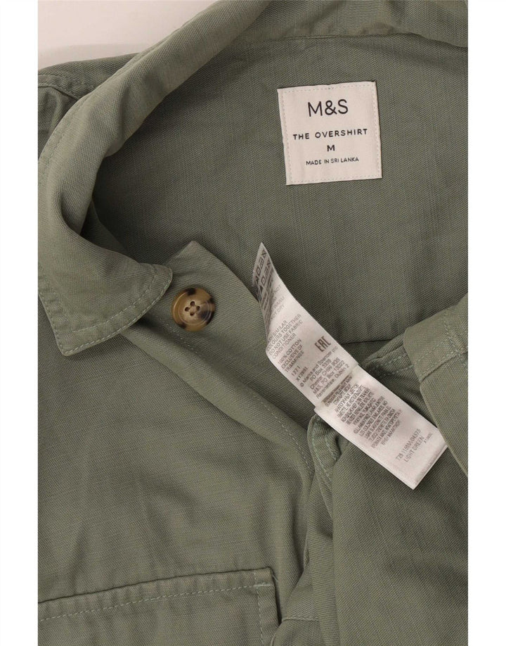 Camiseta masculina Marks & Spencer de algodão verde médio