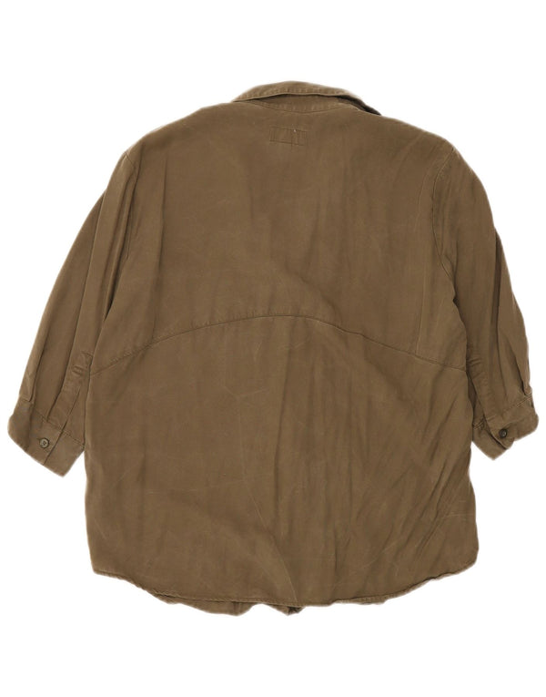 Blusa feminina Jack Wills manga 3/4 oversized Reino Unido 4 XS cáqui Lyocell