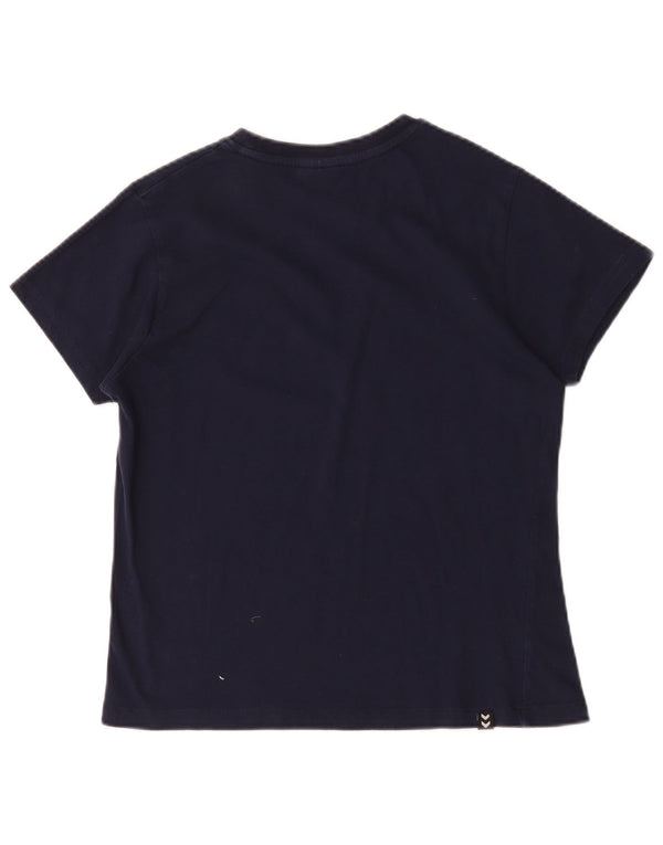 Camiseta feminina Hummel com estampa gráfica UK 14 médio azul marinho