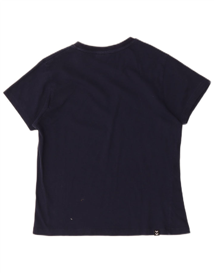 Camiseta feminina Hummel com estampa gráfica UK 14 médio azul marinho