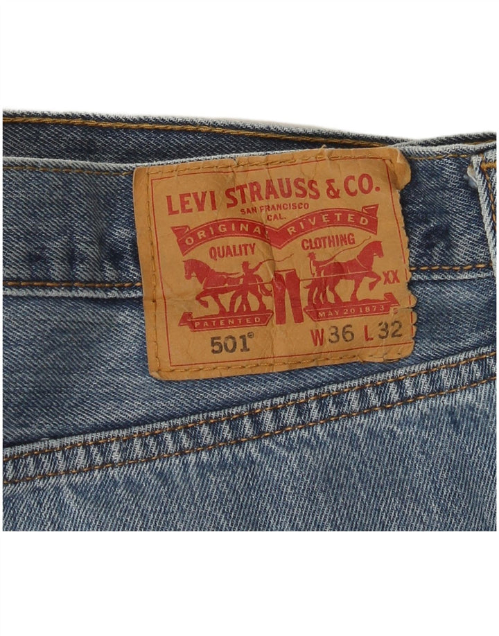 Levi's Masculino 501 Straight Jeans W36 L32 Azul Algodão