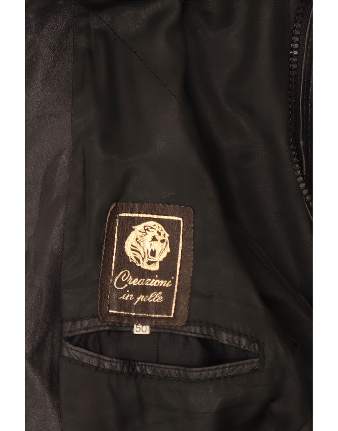 Jaqueta de couro bomber feminina vintage IT 50 XL couro preto