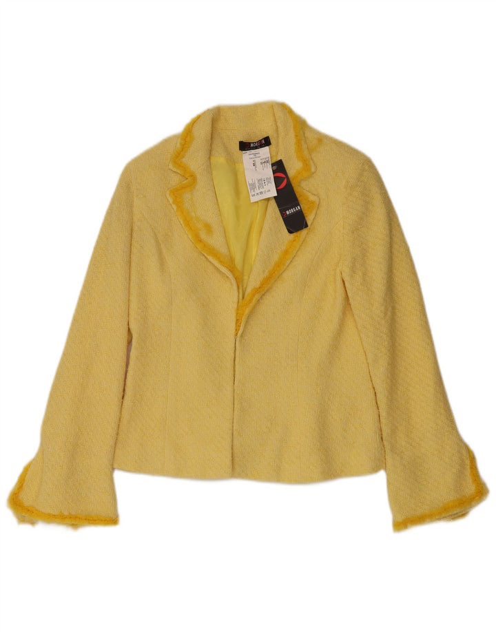 Jaqueta Blazer Feminina Morgan UK 12 Algodão Amarelo Médio