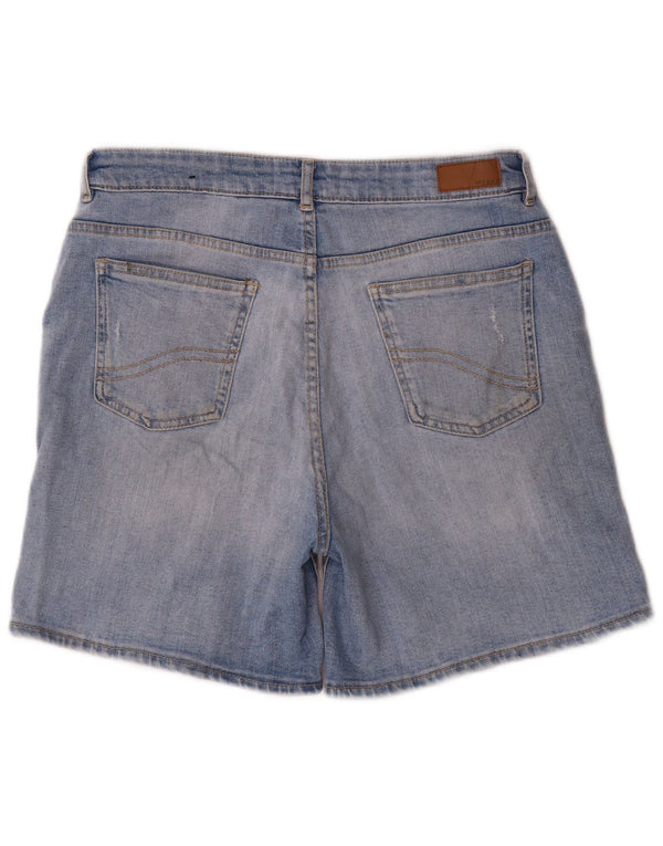 Shorts jeans femininos Fat Face desgastados Reino Unido 12 médio W30 algodão azul