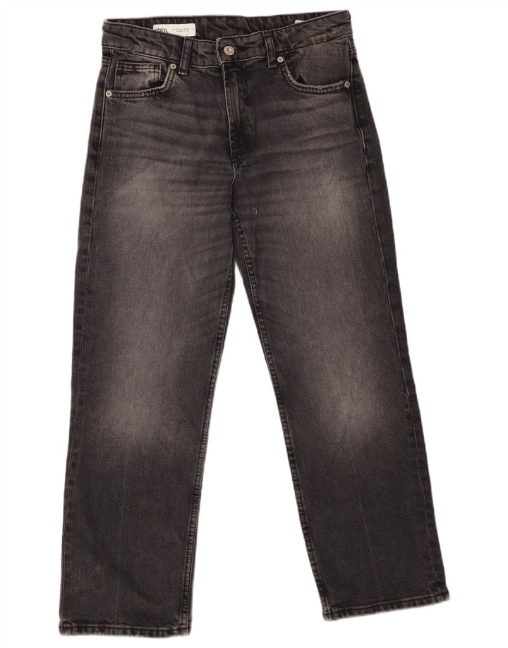 Calça jeans feminina ZARA EU 38 pequena W28 L25 algodão cinza