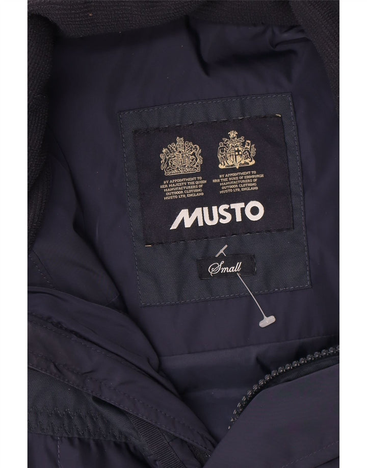 Jaqueta acolchoada masculina Musto UK 36 pequena azul marinho nylon