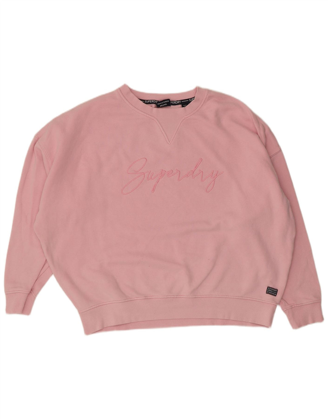 Suéter de moletom superdimensionado gráfico feminino Superdry Reino Unido 14 grande rosa
