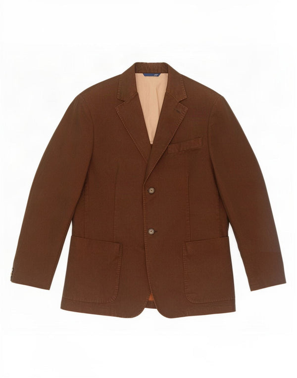 Jaqueta blazer masculina Trussardi com 2 botões IT 50 grande algodão marrom