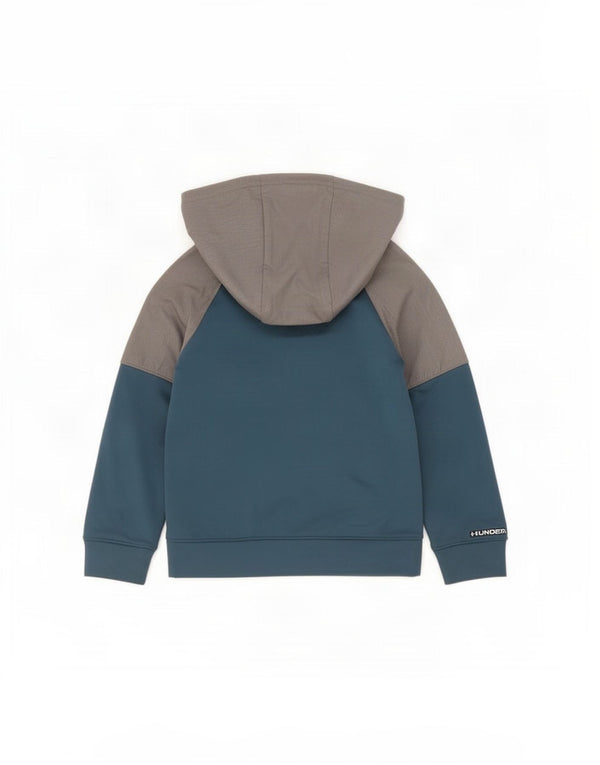 Suéter com capuz Under Armour Boys Zip 6-7 anos XS azul colorblock