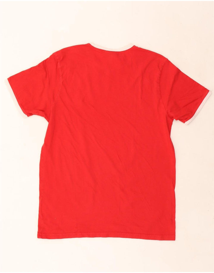 Camiseta masculina Ellesse com estampa gráfica grande de algodão vermelho