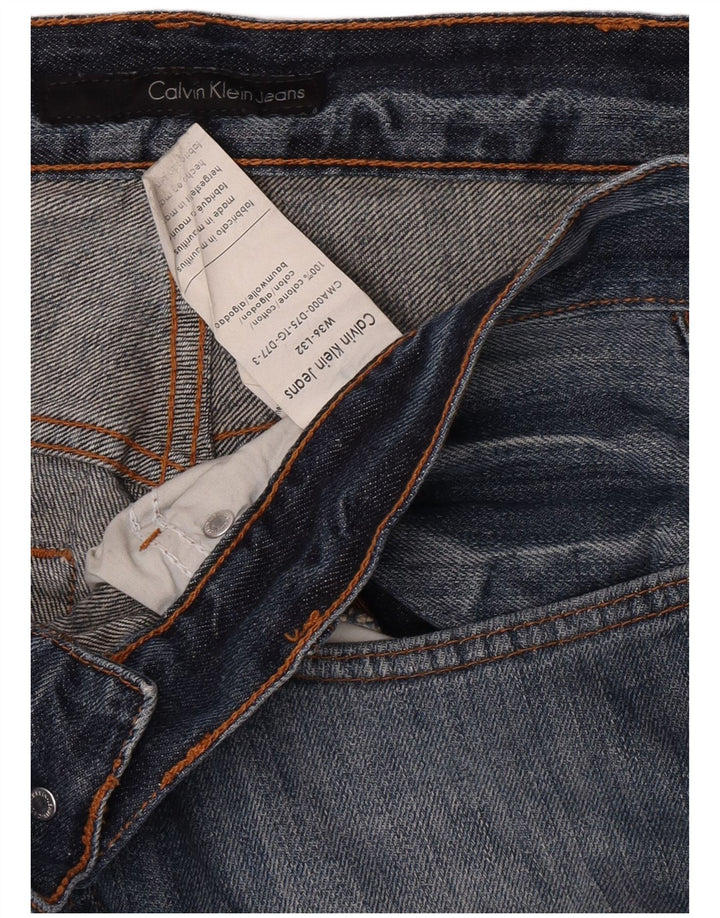 Calça jeans reta masculina Calvin Klein W36 L32 algodão azul