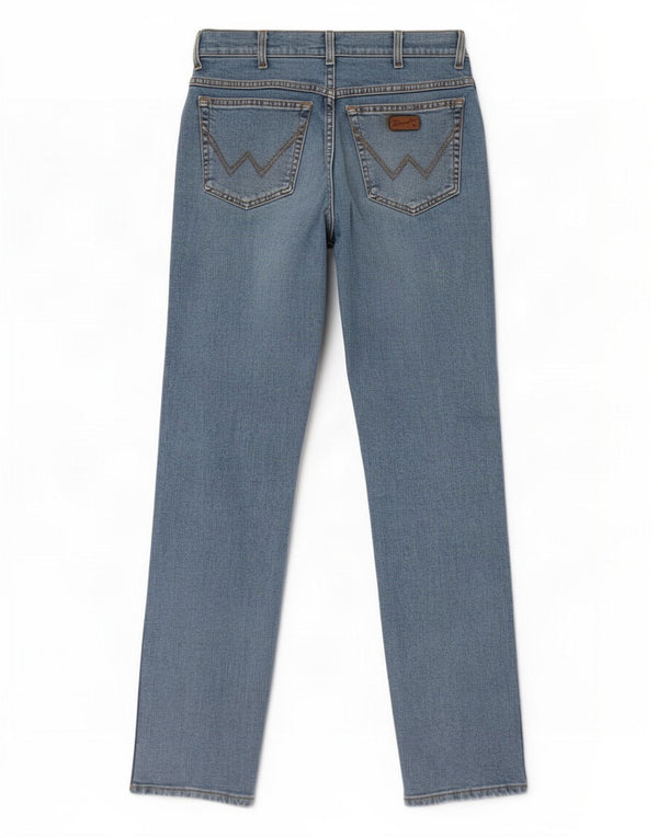 Wrangler Masculino Texas Straight Jeans W33 L34 Azul Algodão